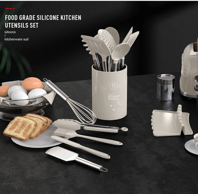 SUS304 Heat Resistant Silicone Cooking Utensils Odorless Nonmelting